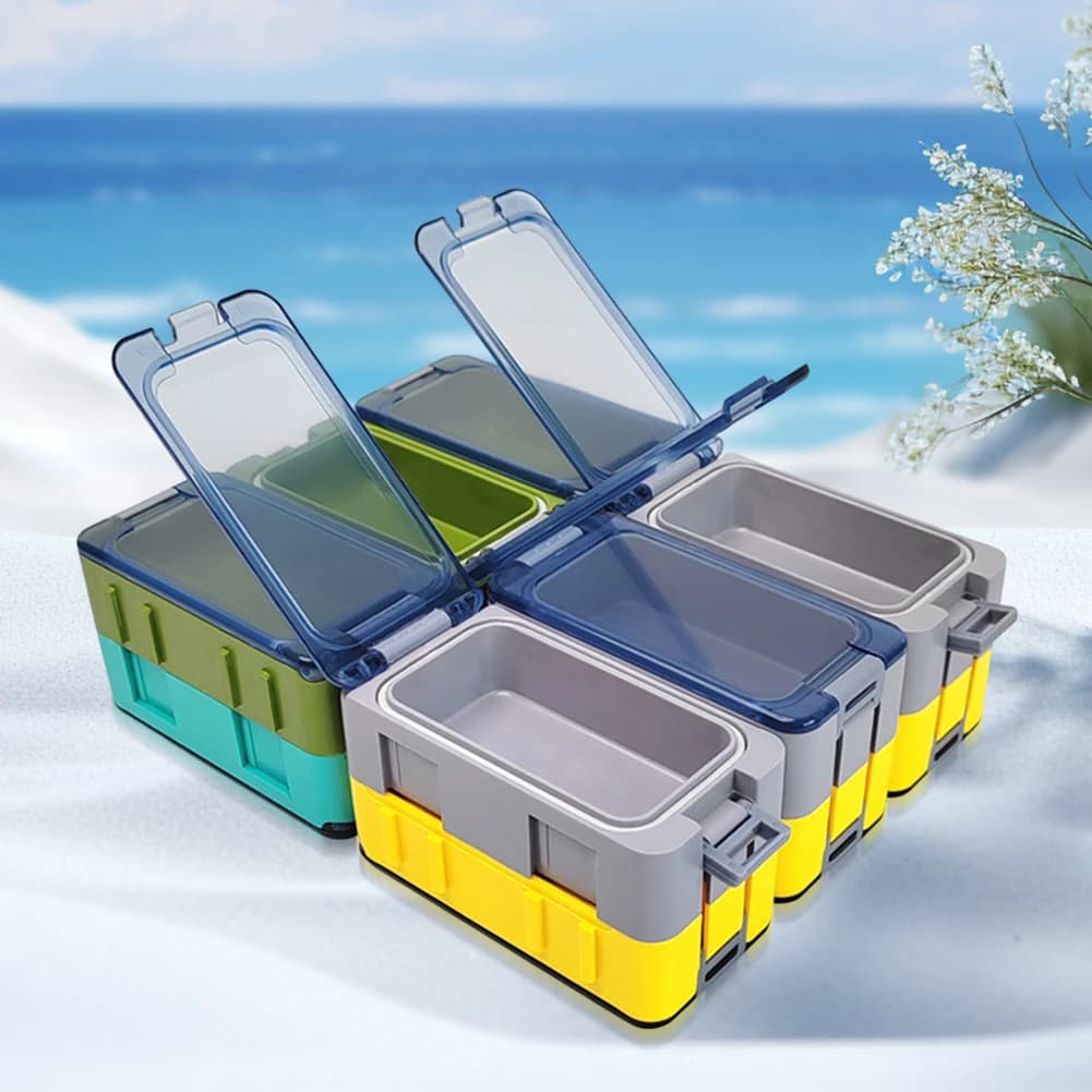 3Pcs Luminous Splice Storage Box Carp Tackle Box Plastic Accessories Storage Box Fish Hook Hard Bait Container
