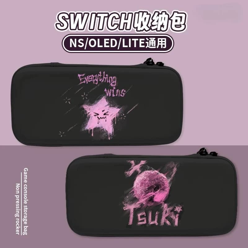 Cool Edgy Stylish Gaming Carry Bag, Shock‑Resistant Hard Storage Case with Inner Mesh Pockets for Switch OLED /Switch 2