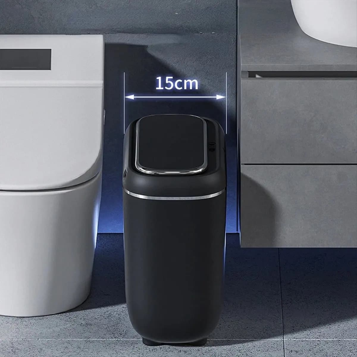Cestino Automatico con Sensore BABQ 14L, Bidone Elettrico Senza Contatto Intelligente per Cucina e Bagno, Secchio Impermeabile con Coperchio