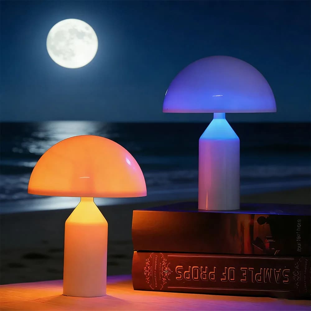 Lampada Notturna a Forma di Fungo con Controllo Touch e Cambio Colore, Luce Ambientale per Camera da Letto e Ornamento da Scrivania