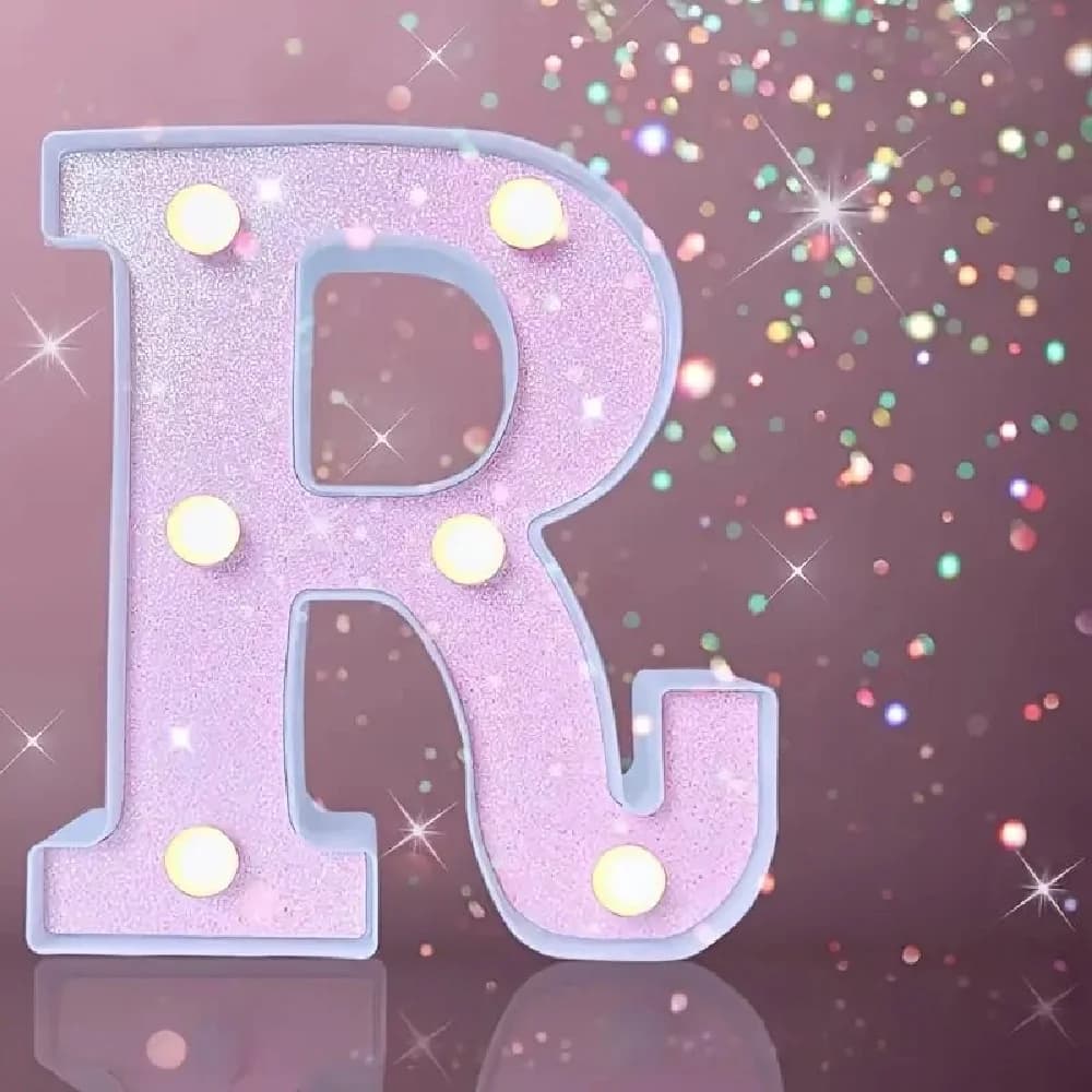1PC 16cm Rosa Glitter LED Lettera e Numero Luci Alimentate a Batteria Luci Decorative per Matrimonio, Proposta, Compleanno, Festa, Puntelli Foto