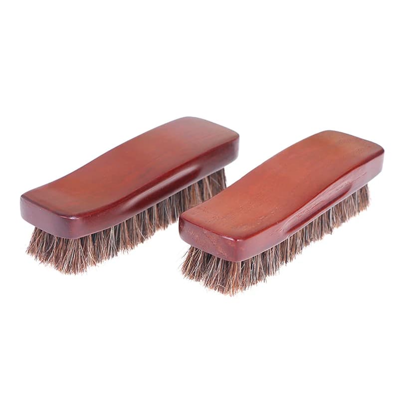 1pc crine di cavallo spazzola di legno dettagli auto lucidatura spazzola di lucidatura morbida crine di cavallo spazzola in pelle strumenti di pulizia multifunzionali