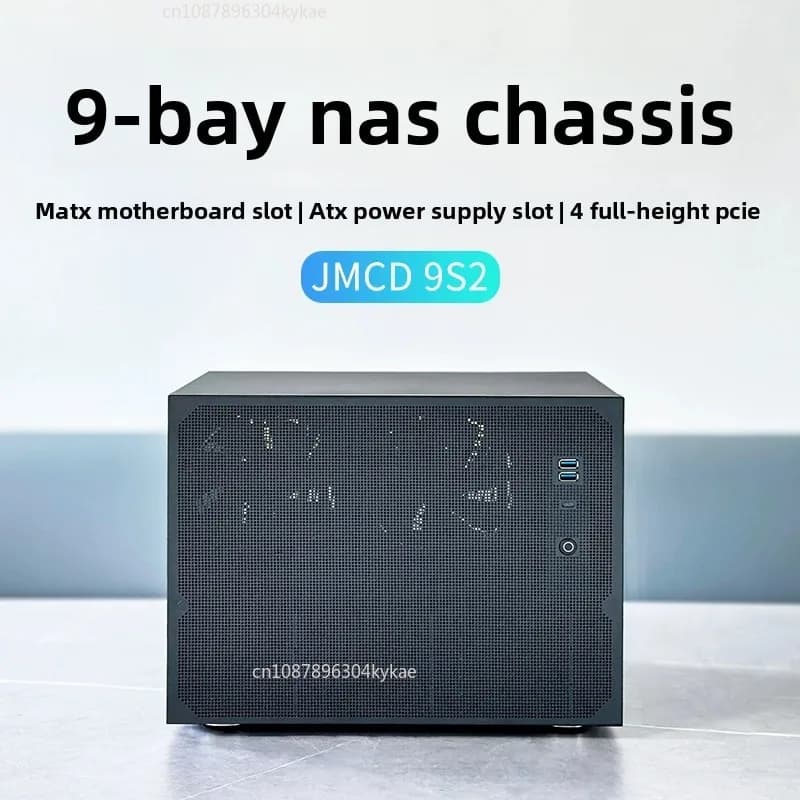 Chassis NAS a 8 alloggiamenti/9 alloggiamenti, server di archiviazione cloud privato, uso domestico, scheda madre MATX, alimentatore ATX