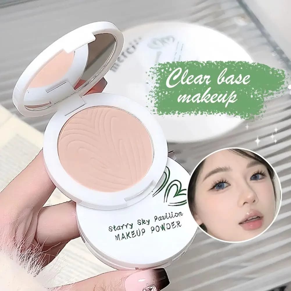 Oil Control Soft Focus Pressed Powder Matte Compact Lasting No Cakey Full Coverage Concealer Face Tightening Air Powder Makeup