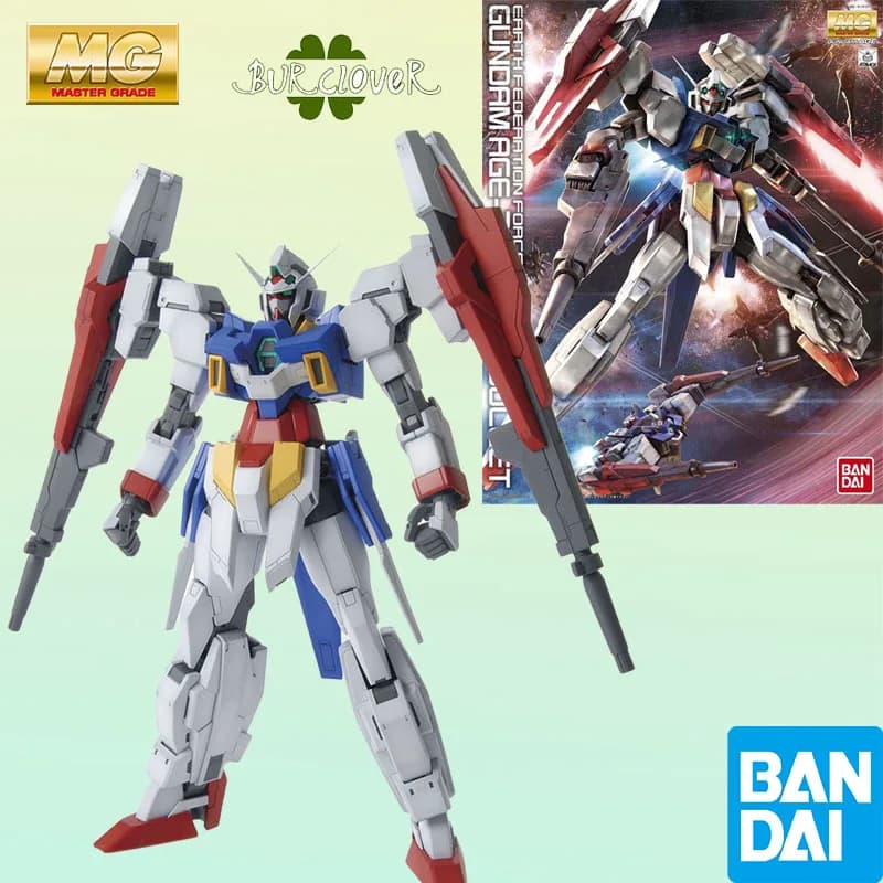 Bandai Originale MG Gundam AGE-2 Doppia Proiettile AGE-2DB 1/100 Anime Action Figure Modello di Montaggio Giocattoli Regali Per I Bambini GUNDAM