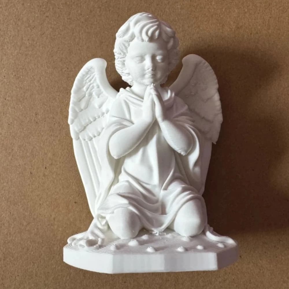 1 Statua di angelo di preghiera stampata in 3D, ornamento di scultura di angelo di preghiera inginocchiata, statua di angelo artistica per ornamento di decorazione di ragazza angelo
