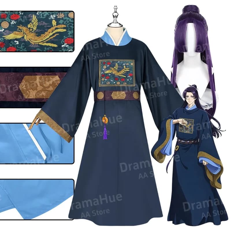 Anime The Apothecary Diaries Cosplay Jinshi Cosplay Costume Undergarment Robe Belt Jinshi Suit Wig Halloween Party Cos Adult Men