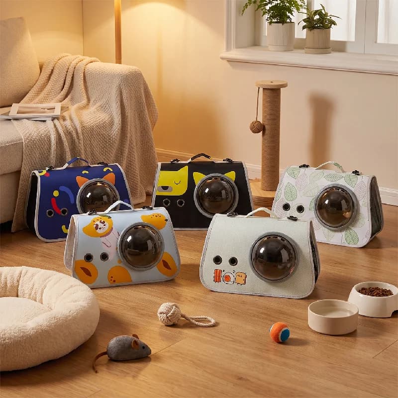 Cat and dog carrier bag, portable and breathable, single-shoulder crossbody pet bag, cat travel bag