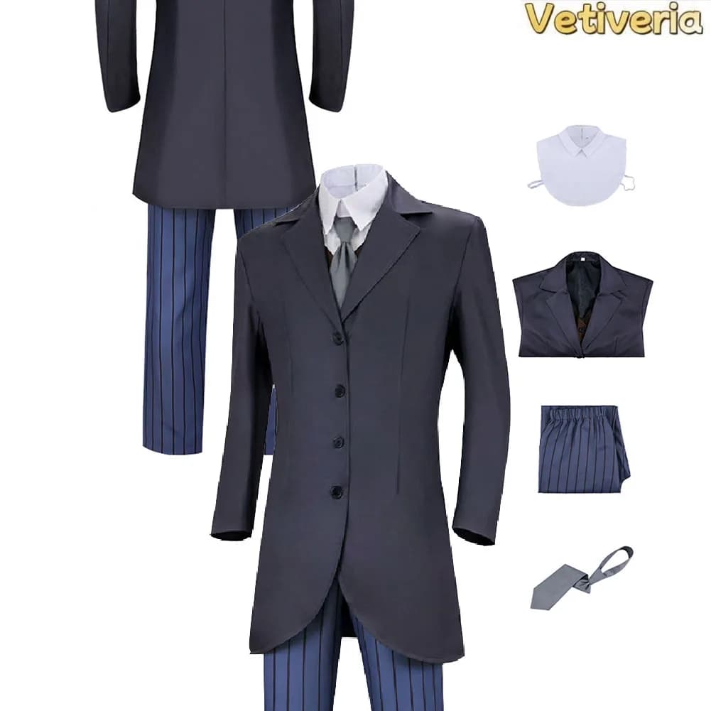 Victor Cosplay Uniform Costume Movie Corpse Cartoon Bride Roleplay Coat Pants Tie Set Halloween Carnival Party Disguise Suits