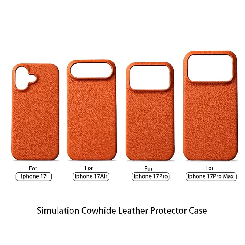 Custodia in Pelle Sintetica Effetto Cuoio per Apple iPhone 17 Pro Max, Cover iPhone 17 Air in Pelle PU Stile Ufficiale, Custodia per Telefono 17 Pro Max