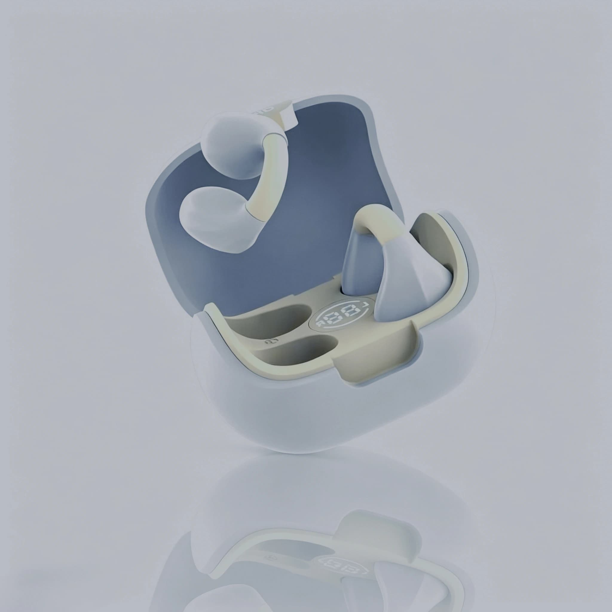 Cuffie OWS con Clip per Orecchio, Auricolari Bluetooth 5.3 con Display Digitale Interno, Cuffie Sportive Wireless Aperte