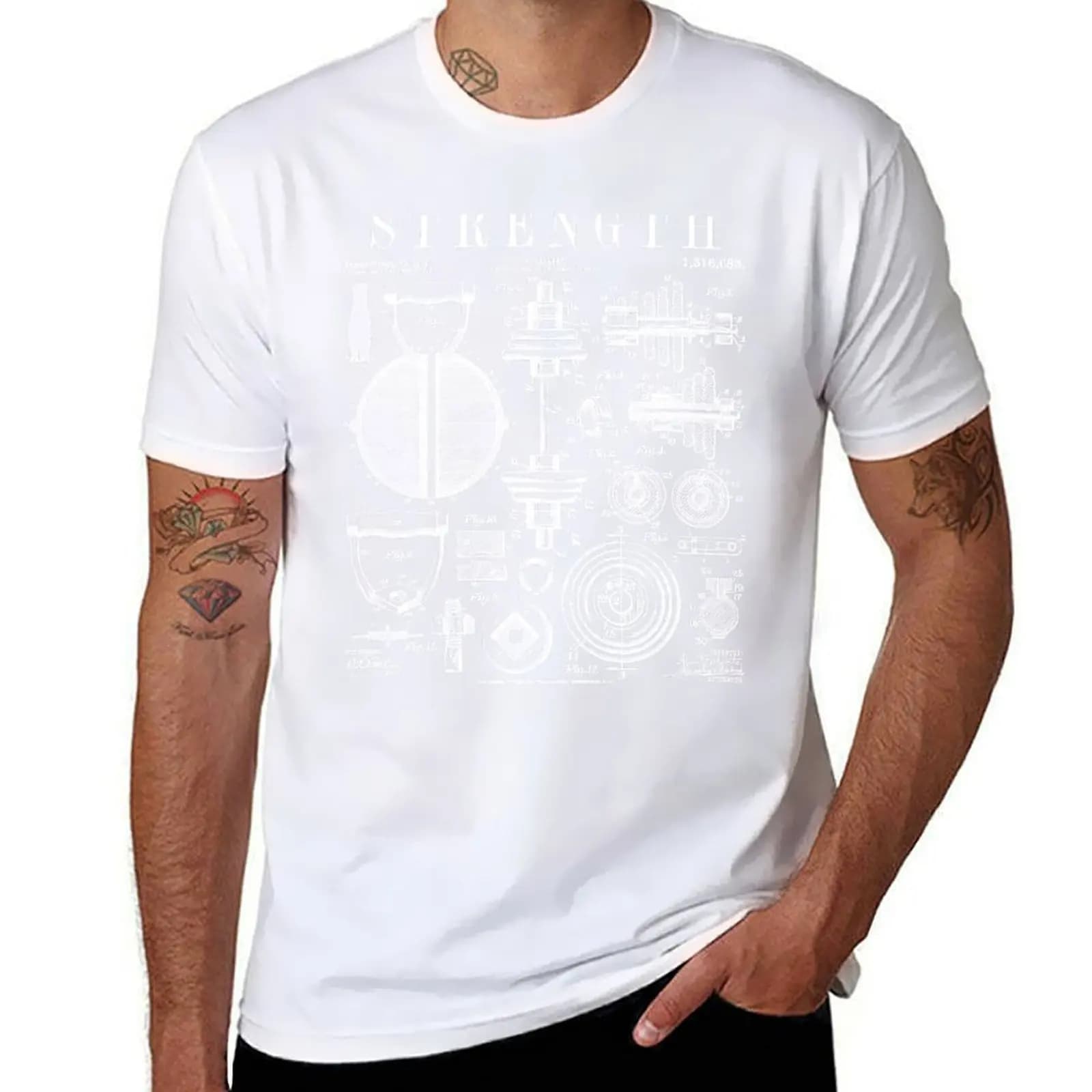 Kettlebell patent vintage print T-shirt for fitness training in the gym, strong sizes, light