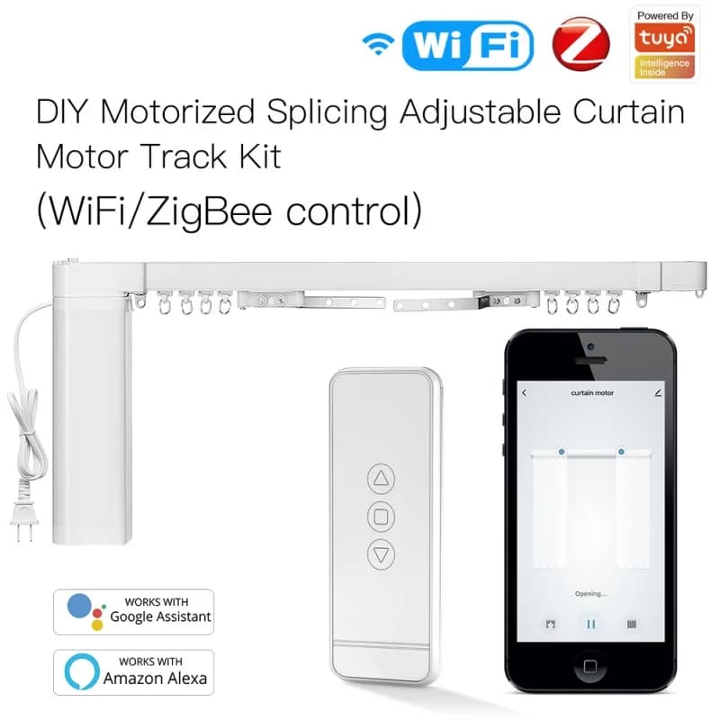 Modulo per Tende Elettriche Tuya Zigbee WiFi, Tende Motorizzate con Telecomandi, Binario per Tende Automatiche, Supporto Alexa, Dispositivi per Casa Intelligente