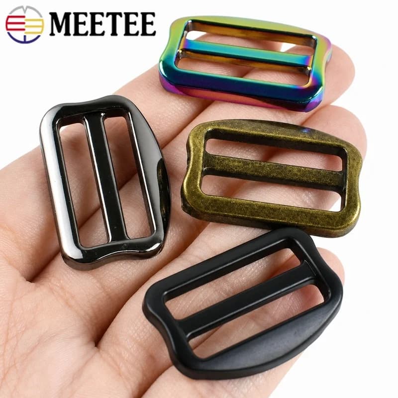 5/10Pcs 20-38mm Metal Buckles Backpack Tri-Glide Slider Clasp Shoulder Strap Dog Collar Adjust Connect Hook Hardware Accessories