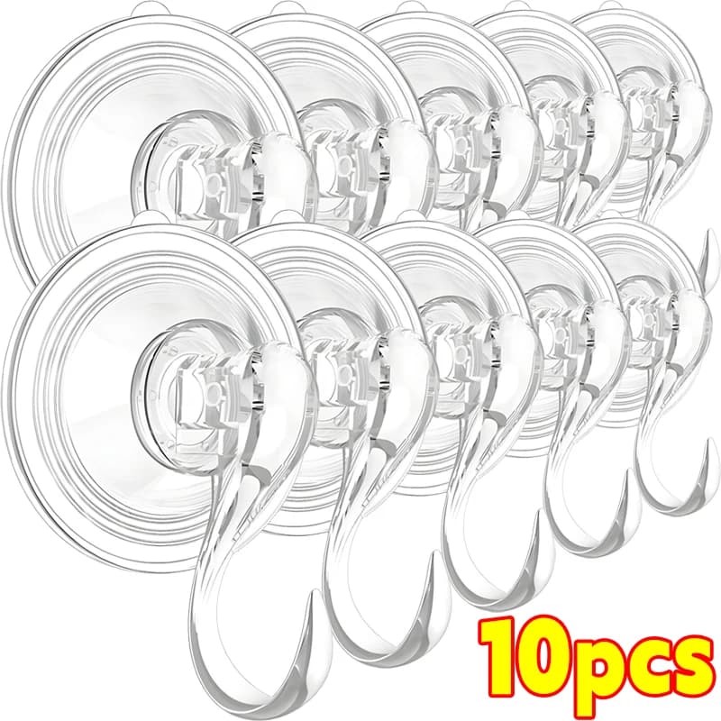 2-10pc ganci a ventosa trasparenti cucina bagno porta asciugamani da parete impermeabile gancio per uso domestico a tenuta forte e resistente