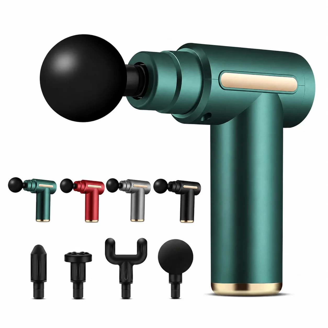 Mini Massage Gun Portable Electric Muscle Massager with 4 Massage Heads Handheld Deep Tissue Relaxation Fitness Recovery Tool