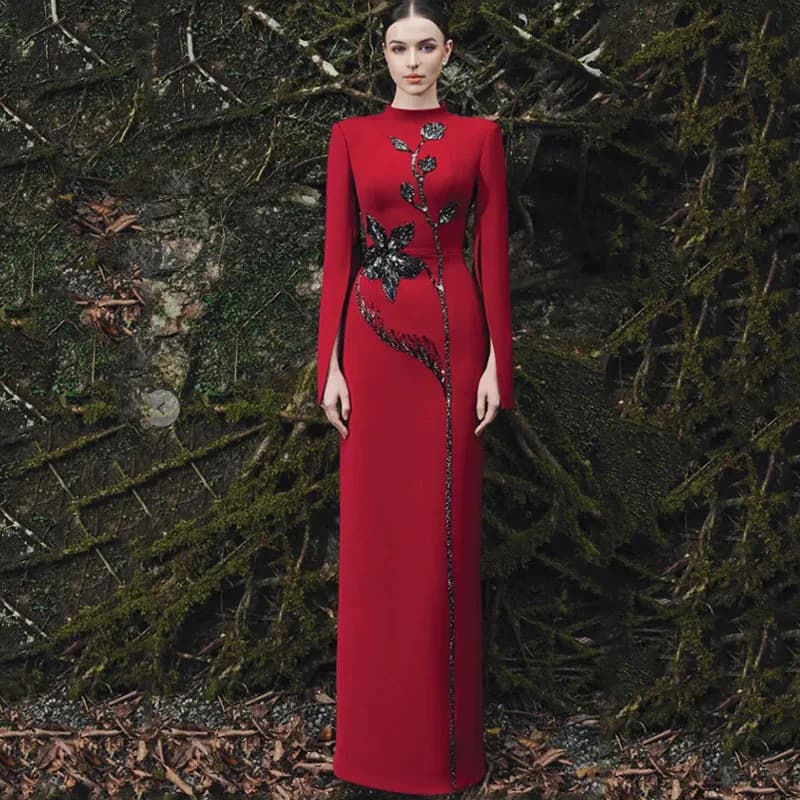 Inverno Rosso Nuovo Vestito Cheongsam Cinese Retro Migliorato Sottile Abito Da Sposa rouge Temperamento vestito da partito abbigliamento donna ropa muje