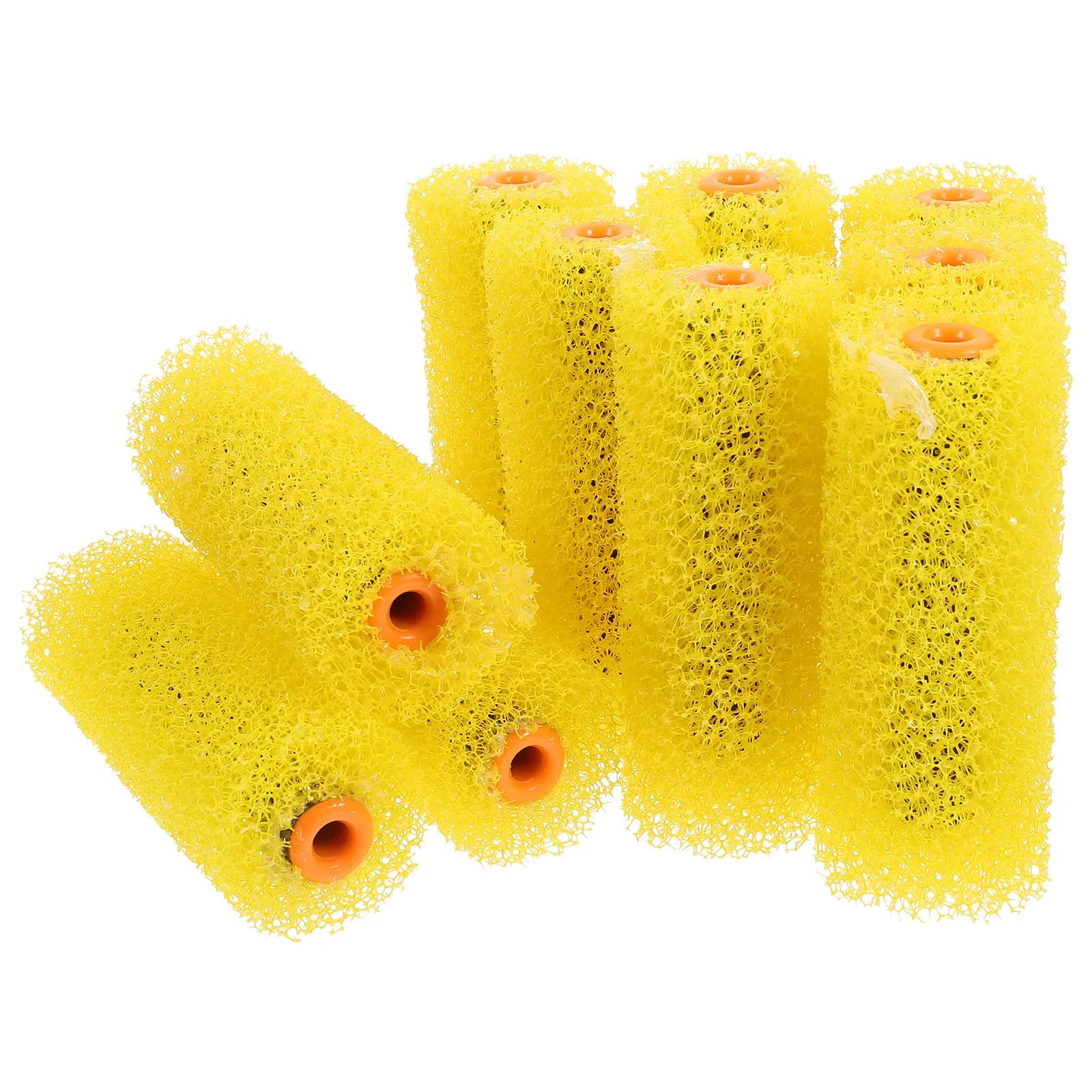 Set di 10 Spugne per Pittura a Media Trama, Gialle, per Goffratura Pareti, Cartongesso, Rivestimenti e Pareti Testurizzate, Rullo in Schiuma da 4 Pollici