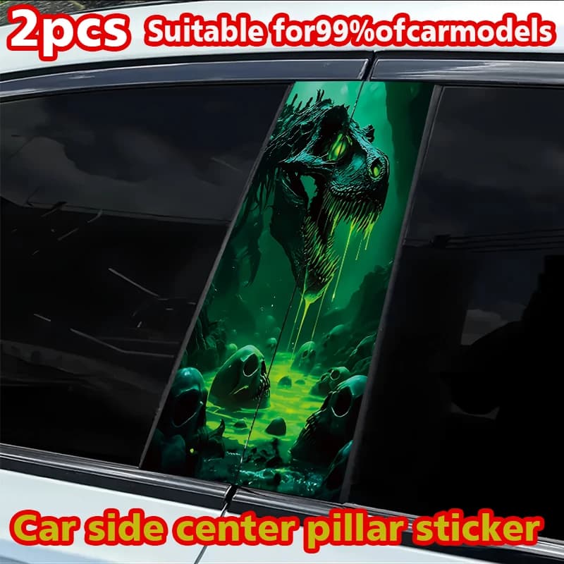 2 stickers for car mount B, custom anti-scratch stickers in the shape of ghost dinosaur