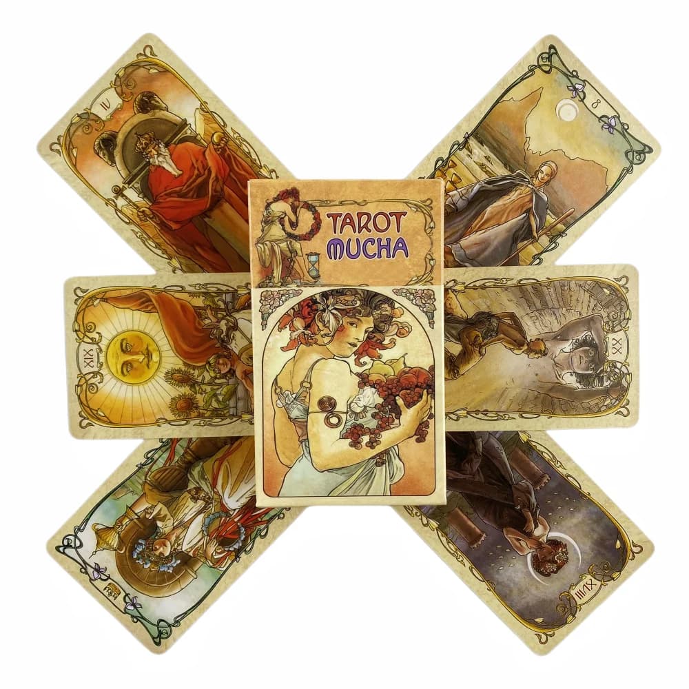 Tarot Mucha Cards Tarot Deck Card Game Toy Tarot Divination Card Game Board Guidance Divination