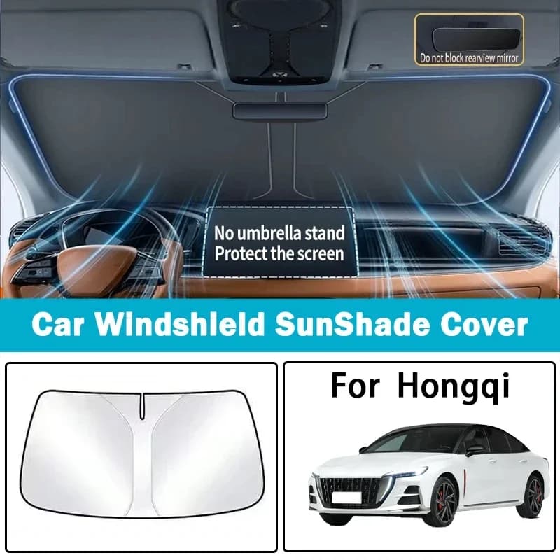 For Hongqi H5/HS5/EQM5/H6/H9/HS7 Car Front Windshield Sunshade Parasol Sunscreen Heat Insulation UV Protection