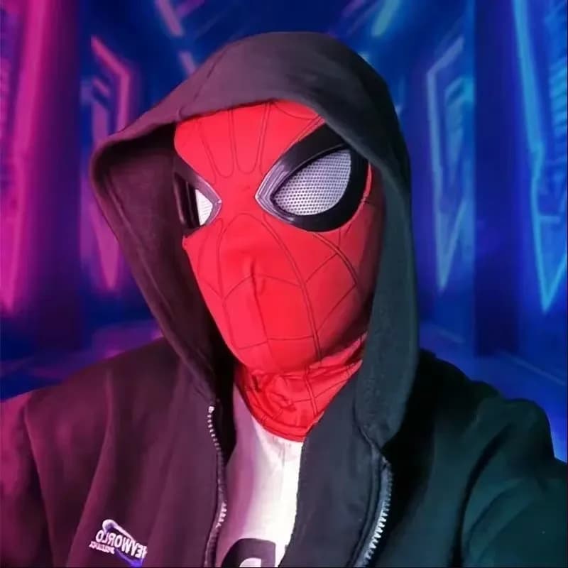 Spiderman Mask with Mobile Eyes, Spider Man 1:1 Electronic Mask with Remote Control, Elastic Toys for Adults and Children, Gift