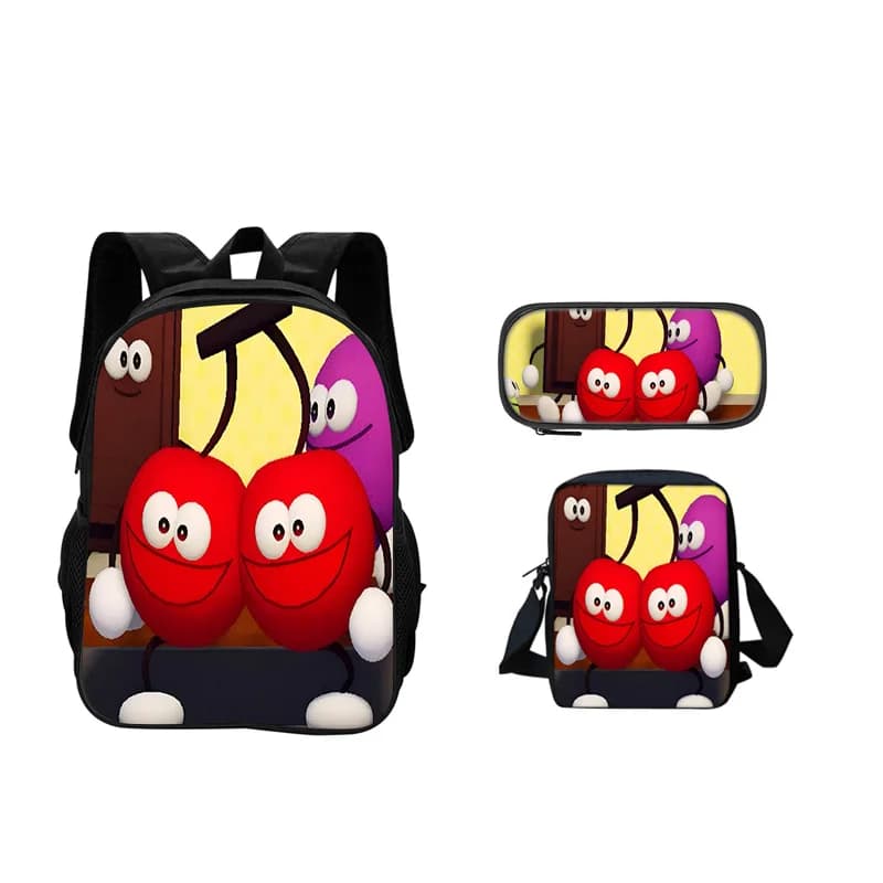 Kids 3Pcs Set Backpack Student School Shoulder Bag Pencil Bags Bookbag Children Shovelware Brain Game Fashion Rucksack Best Gift
