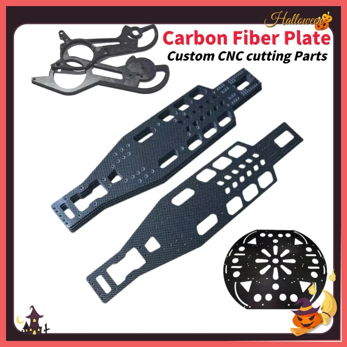 Elaborazione del taglio della piastra in lamiera di fibra di carbonio Servizio personalizzato Lavorazione CNC Parti del drone del telaio RC FPV T700