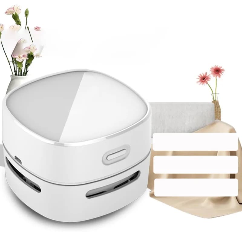 Aspirapolvere da tavolo Mini tavolo Spazzatrice per briciole Aspirapolvere portatile senza fili Bianco