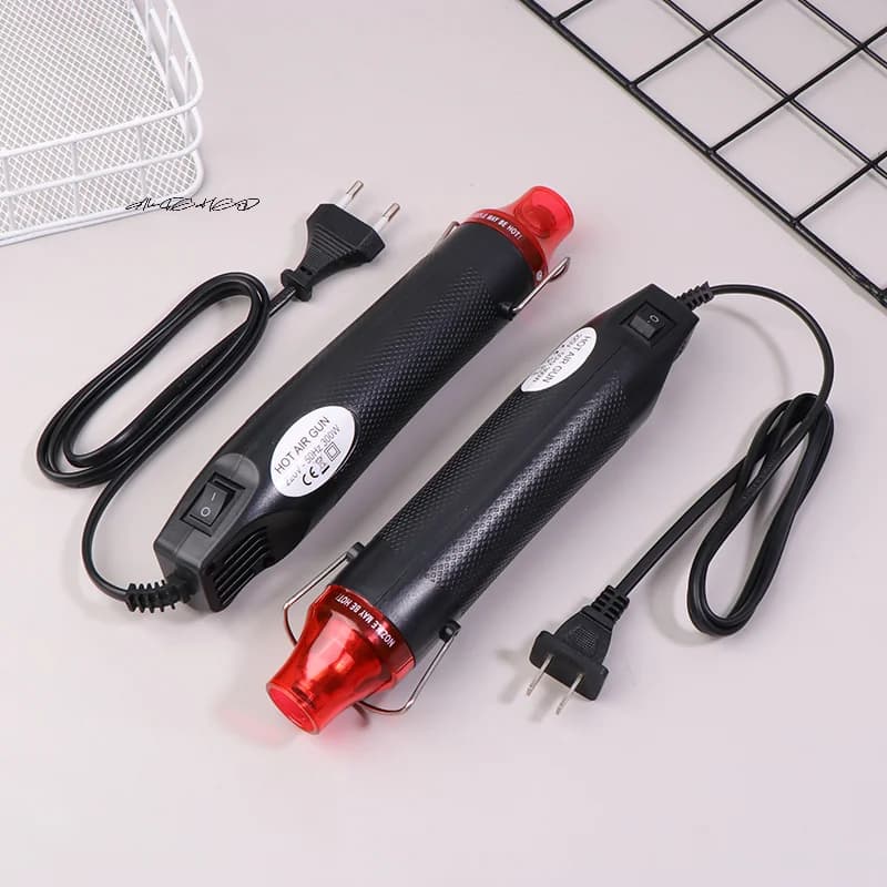 Mini 300W Pistola Ad Aria Calda Strumento FAI DA TE Elettrico di Calore Powercraft Ventilatore con Sedile di Supporto per Saldatura Progetti Termoretraibili 220/110V
