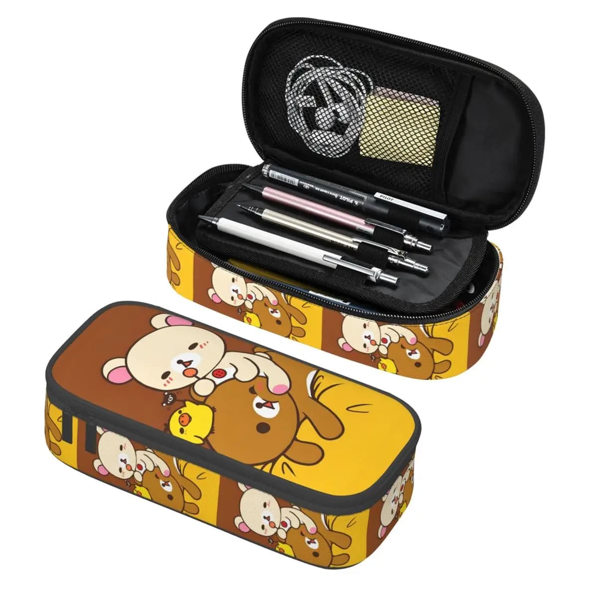 Astucci per matite R-Rilakkumas per ragazzi e ragazze Simpatico cartone animato Anime Cosmetico Kawaii Grafica Grande scatola per penne Borsa Accessorio scolastico