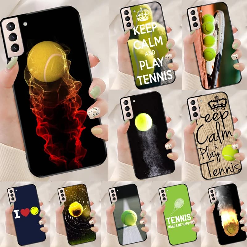 Palla da tennis movimento Fonda Custodia per Samsung Galaxy S25 Ultra S9 S10 S20 S22 Plus S21 FE S23 S24 Ultra Cover per telefono