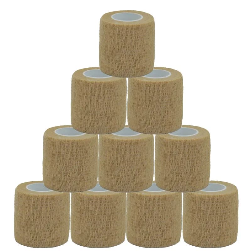 Benda autoadesiva sportiva Beige involucri veterinari nastro articolazioni delle dita Kit protettivo atletico benda elastica per animali domestici 2.5-15CM