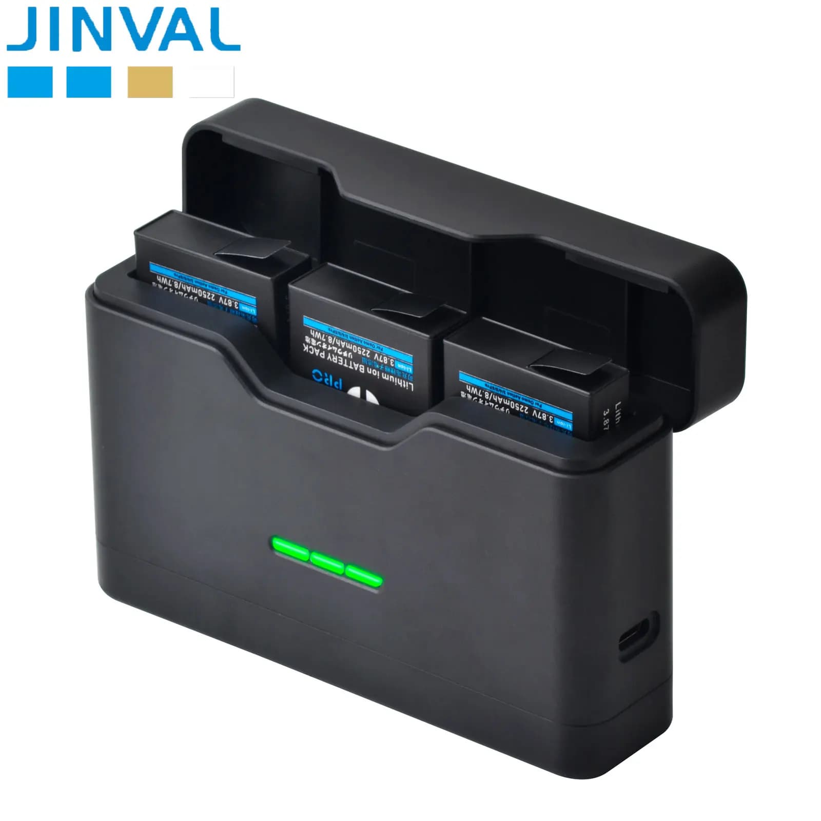 JINVAL Battery + Charger 2280mAh for DJI Osmo Action 6, Quick Charging Case Triple for Action 5, Action 6, Compatible with DJI Osmo Action 5, 4, 3