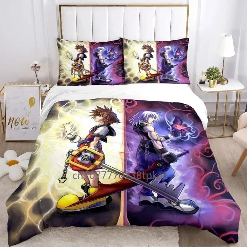 3D Printing Cartoon Game Kingdom Heart Bedding Set Single Twin Full Queen King Size Bed Set Adult Kid Bedroom Duvet Cover Sets