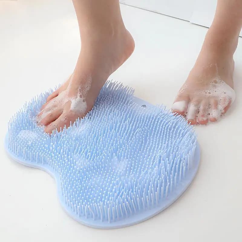 Suction Cups Anti-Slip Lazy Foot Scrubber Mat Shower Foot Brush Pad for Dead Skin Removal Reflexology Massage Mat for Home
