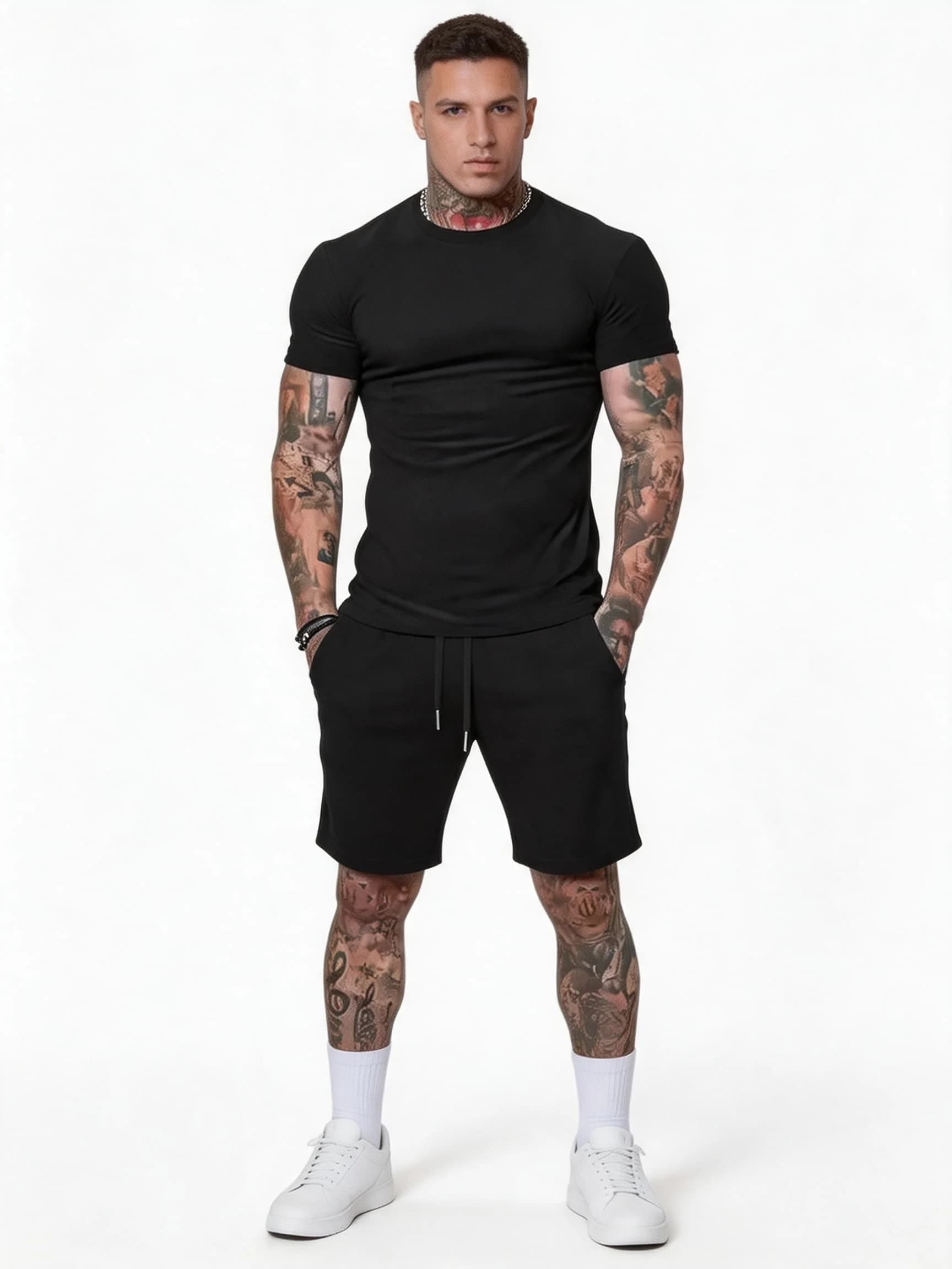 Fashionable Summer Casual Outdoor Sport Top Women Suit Short Sleeve Shorts Set Quick Dry Men's T Shirt Tracksuit 2 Piece Set