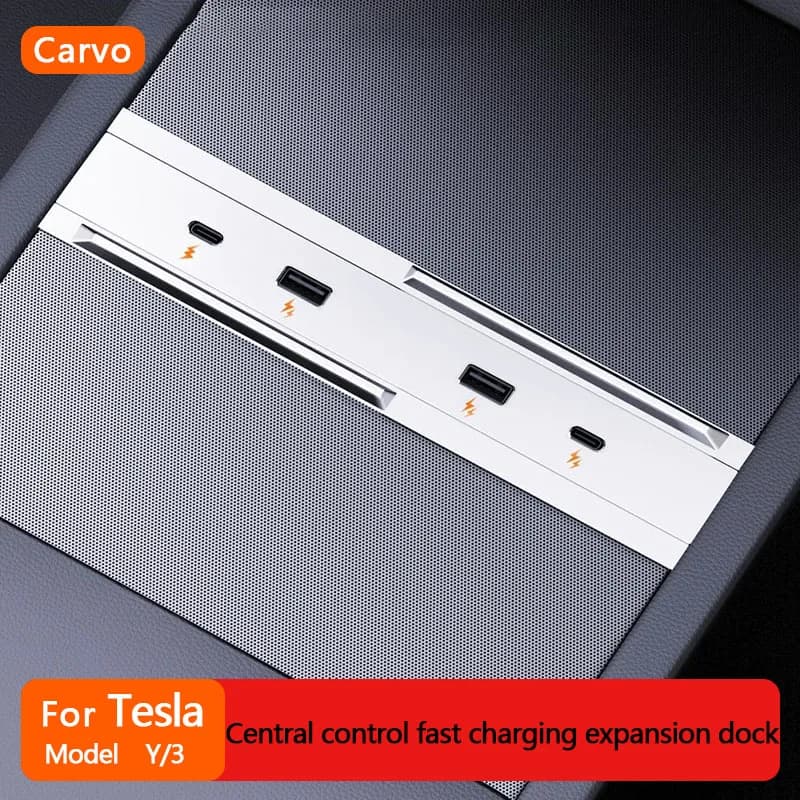 For Tesla New Model Y 2025 Launch Juniper Central Control Quick Charging TPYE-C USB HUB Model 3 Highland 2024 65W Expansion Dock