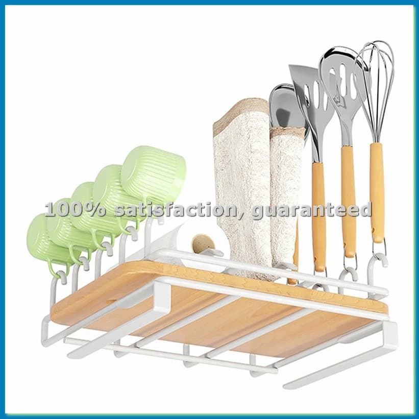 Portaoggetti da cucina sospeso, porta coperchi pentole, porta taglieri da sottopensile B-A51M