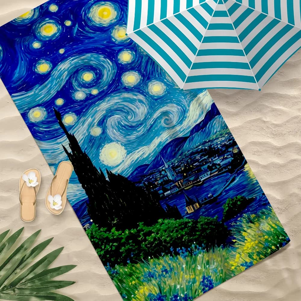 V-van G-Gogh ART Asciugamano da spiaggia Asciugamani morbidi da piscina ad asciugatura rapida Regalo per viaggi Palestra Doccia Sport da campeggio