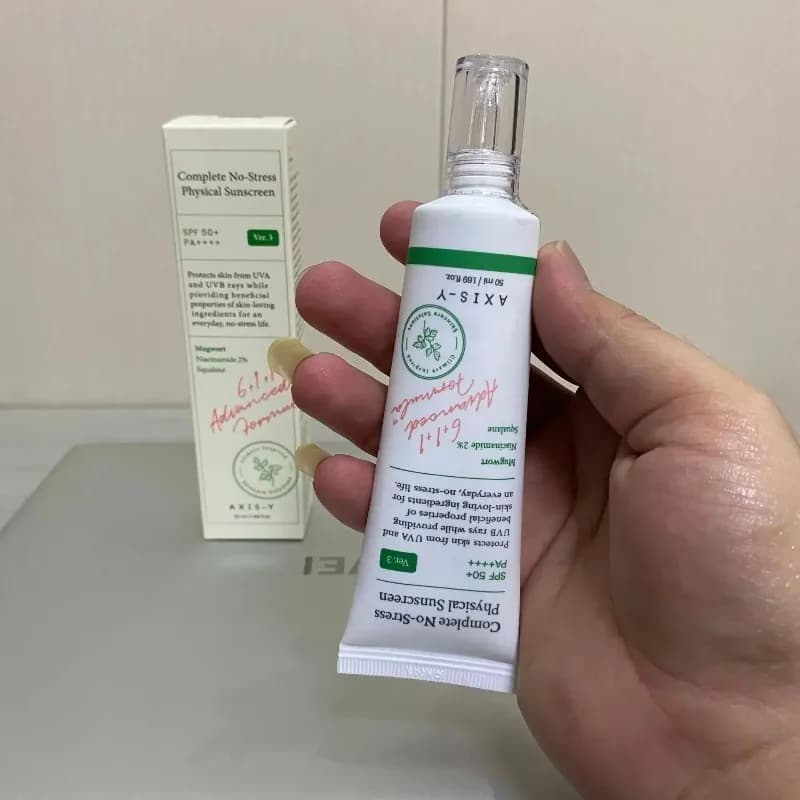 AXIS-Y Anshuyan Mugwort Crema solare fisica Anti-UV SPF50 Pelle sensibile Delicata Naturale