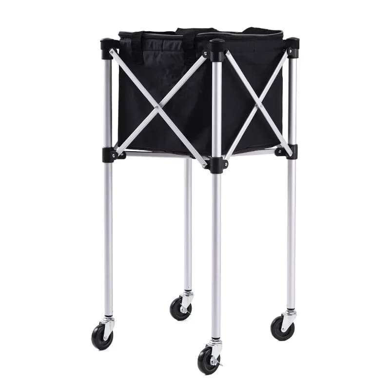 Portable tennis ball cart, cart with wheels, ball basket