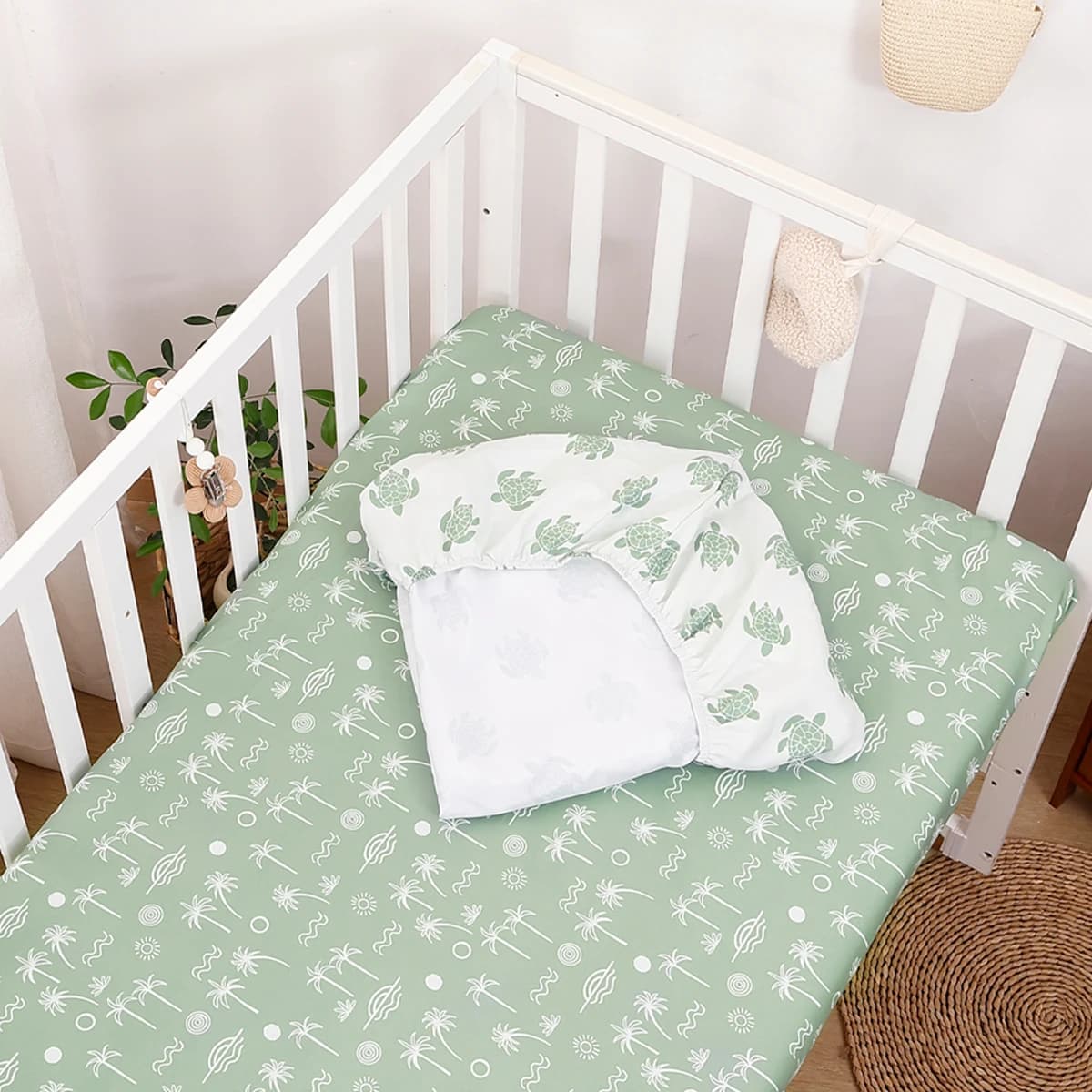 Elinfant 2 Pieces Duvet Sheets for Newborn Baby Changing Sheets, Lavable Printed Culla Sheets, Coprimaterasso Accogliente