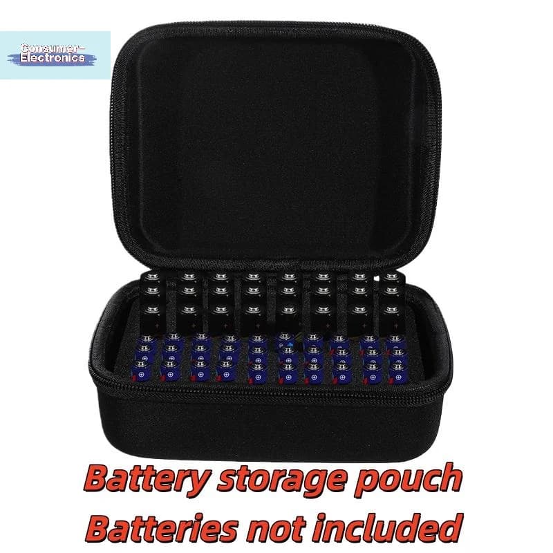 【1 pezzo di custodia portatile per batterie, custodia rigida per organizzare le batterie, custodia per il trasporto, contiene 54 batterie AA/AAA, custodia in EVA】