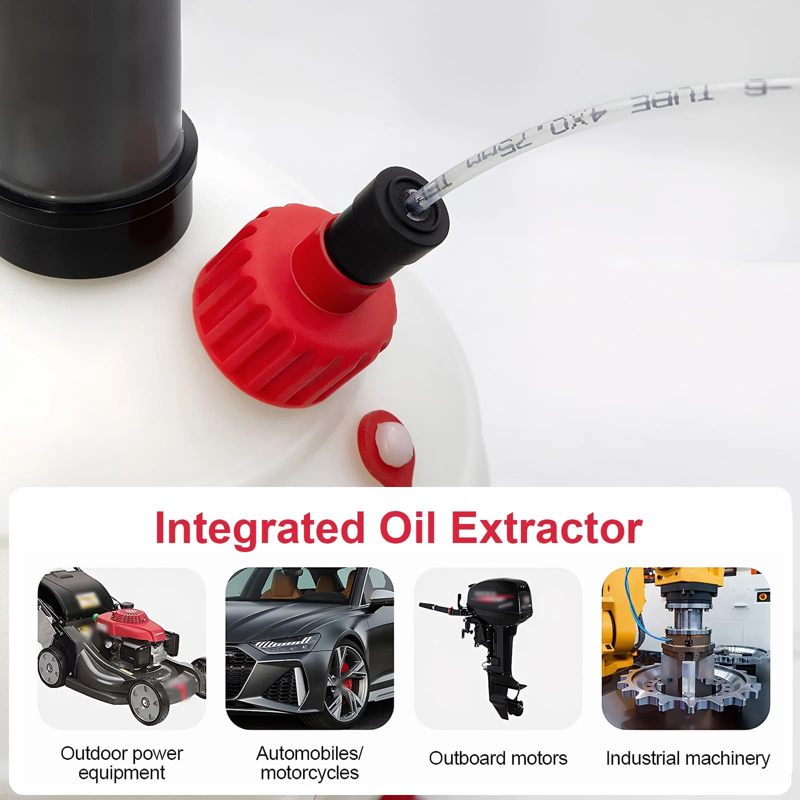 Pompa Estrattrice Olio Motore 6L con Base e Tubi Pompa Aspirante per Auto Moto Motori Marini
