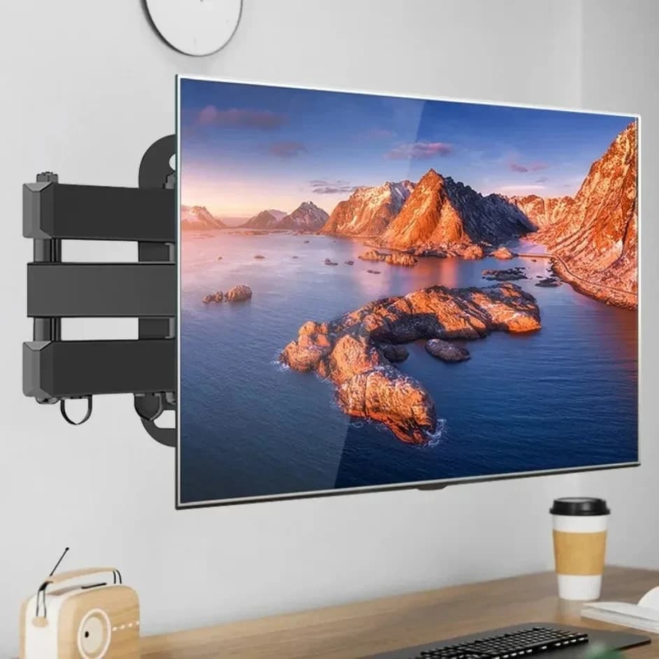 Supporto Universale Regolabile da Parete per TV da 14-32 Pollici, Staffa Girevole per Monitor LCD LED a Schermo Piatto