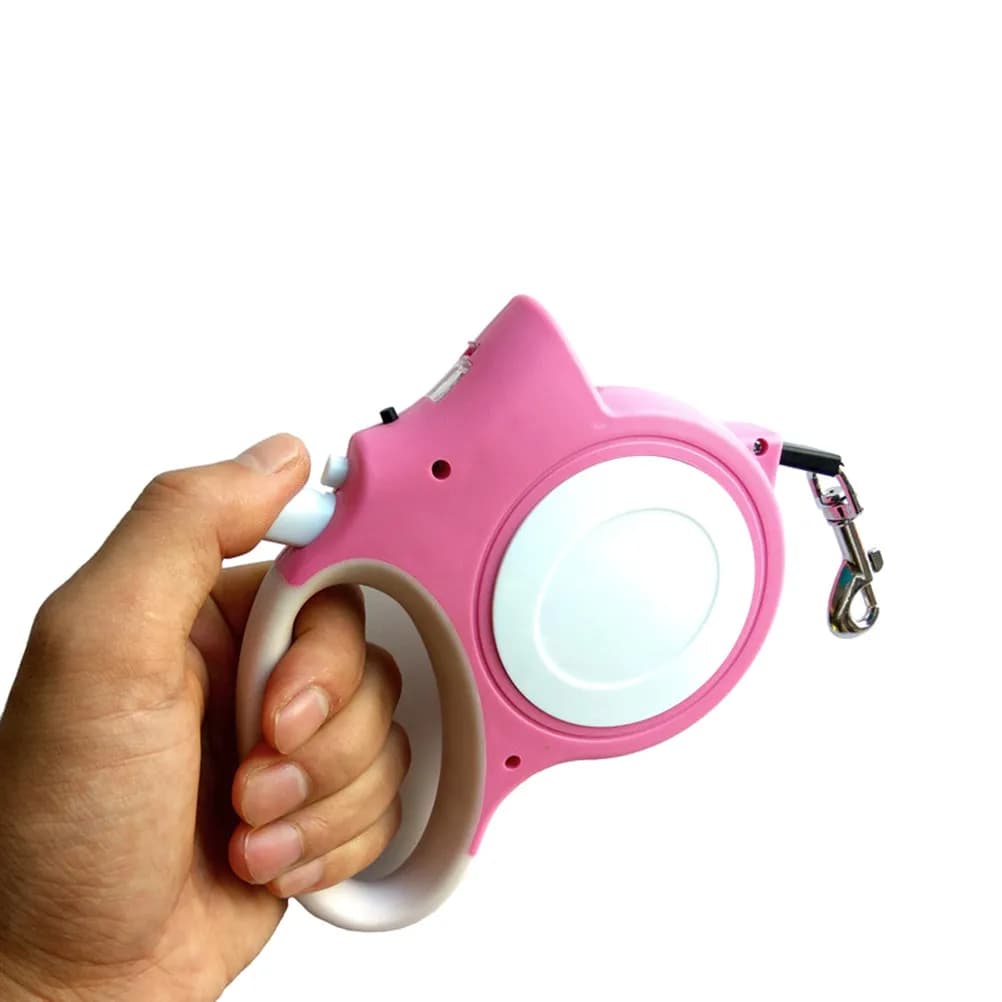 Guinzaglio per Addestramento Cani Retrattile Automatico con Torcia LED per Passeggiate e Corsa, Impugnatura Grande e Comoda