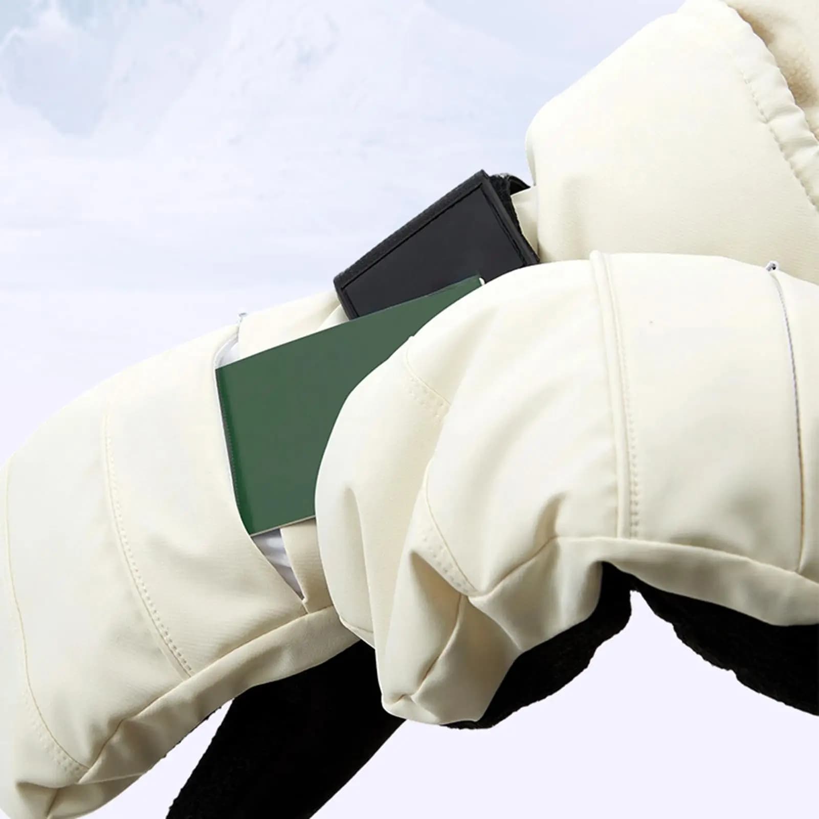 Guanti da sci Touchscreen Guanti caldi con protezione per il polso Guanti da equitazione foderati in pile per uomo Inverno Moto Sci Tempo freddo Neve