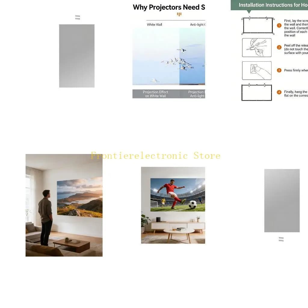 G8DB Premium Anti Light Metal Projection Screen 16:9 Simple Projector Screen For Indoor And Outdoor Use
