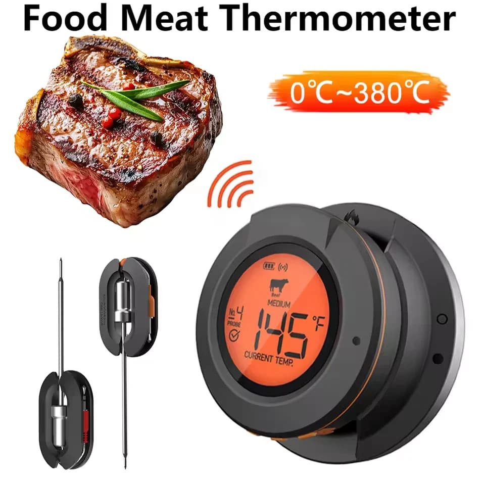 Digital Thermometer Wireless Bluetooth Smart 500 °C Grid and Oven Grid Cover Probe, Barbecue and Meat Thermometer, Kitchen Tool